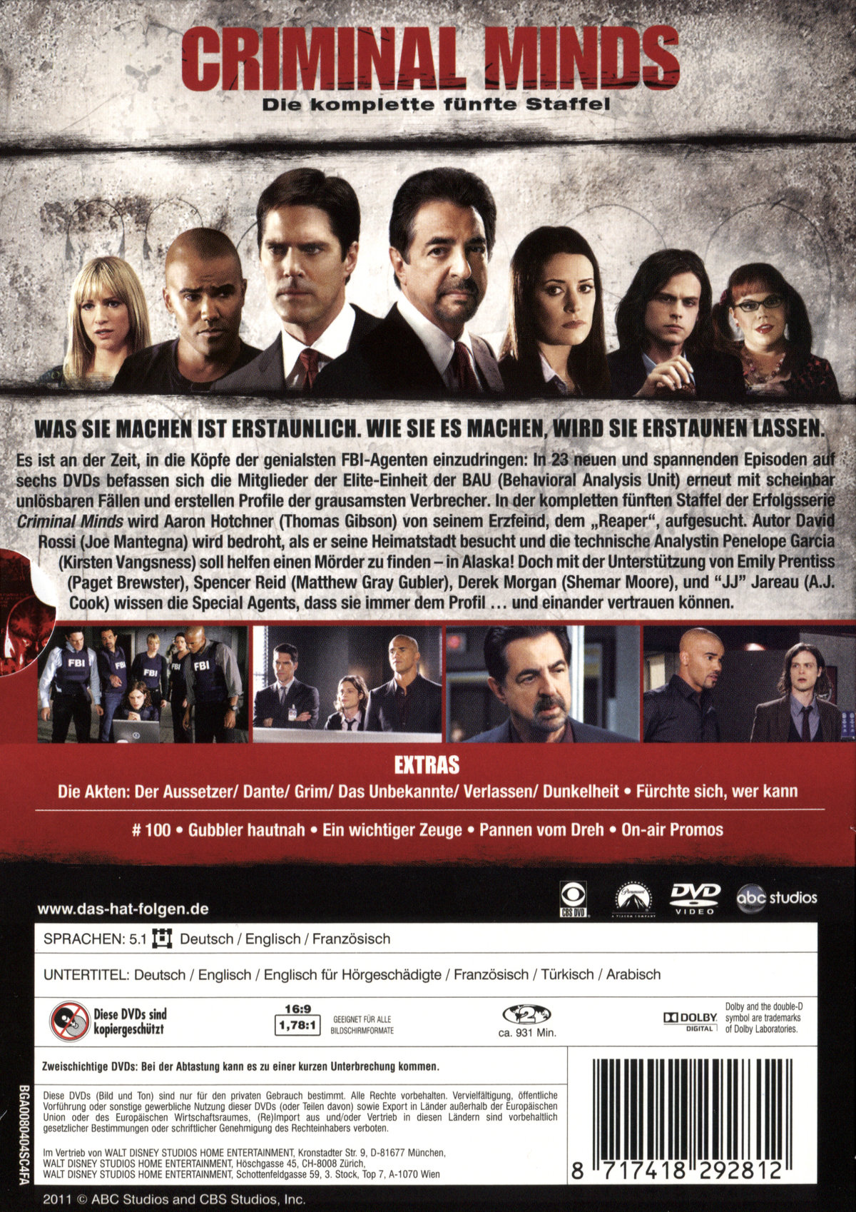 Criminal Minds Staffel 5 6 Dvds Filme De